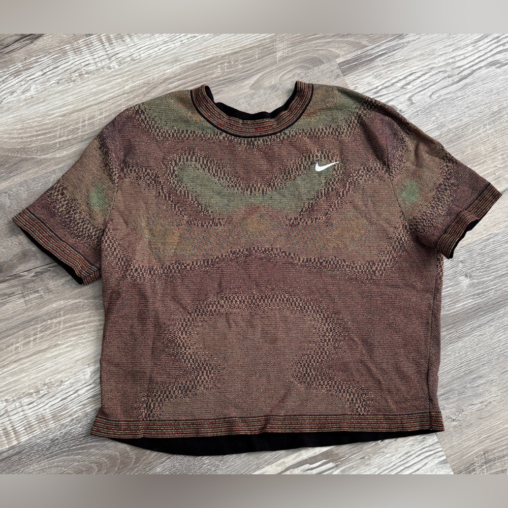 New Nike NRG MII Reversible Cropped Knit Top Camo Textured Streetwear medium